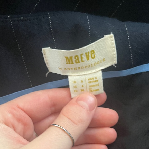 Anthropologie Navy Pinstripe Jumpsuit - Picture 5 of 10